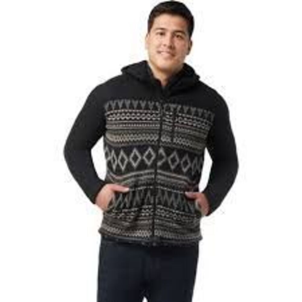 Smartwool Black and Gray Patterned Zip Hoodie